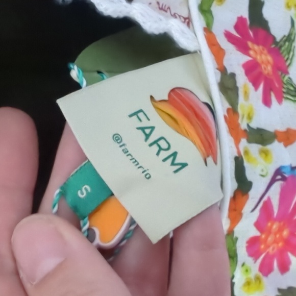 🍋✨ NWT Farm Rio Off-White tropical yard sleeveless tie maxi dress size small - Picture 4 of 7